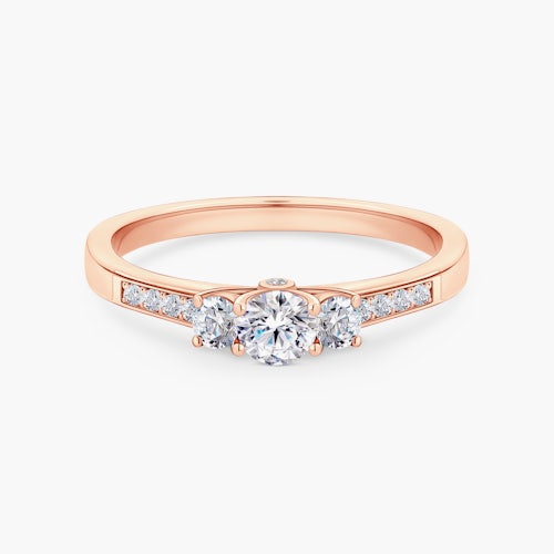 Pierścionek zaręczynowy Dream: różowe złoto, diamenty